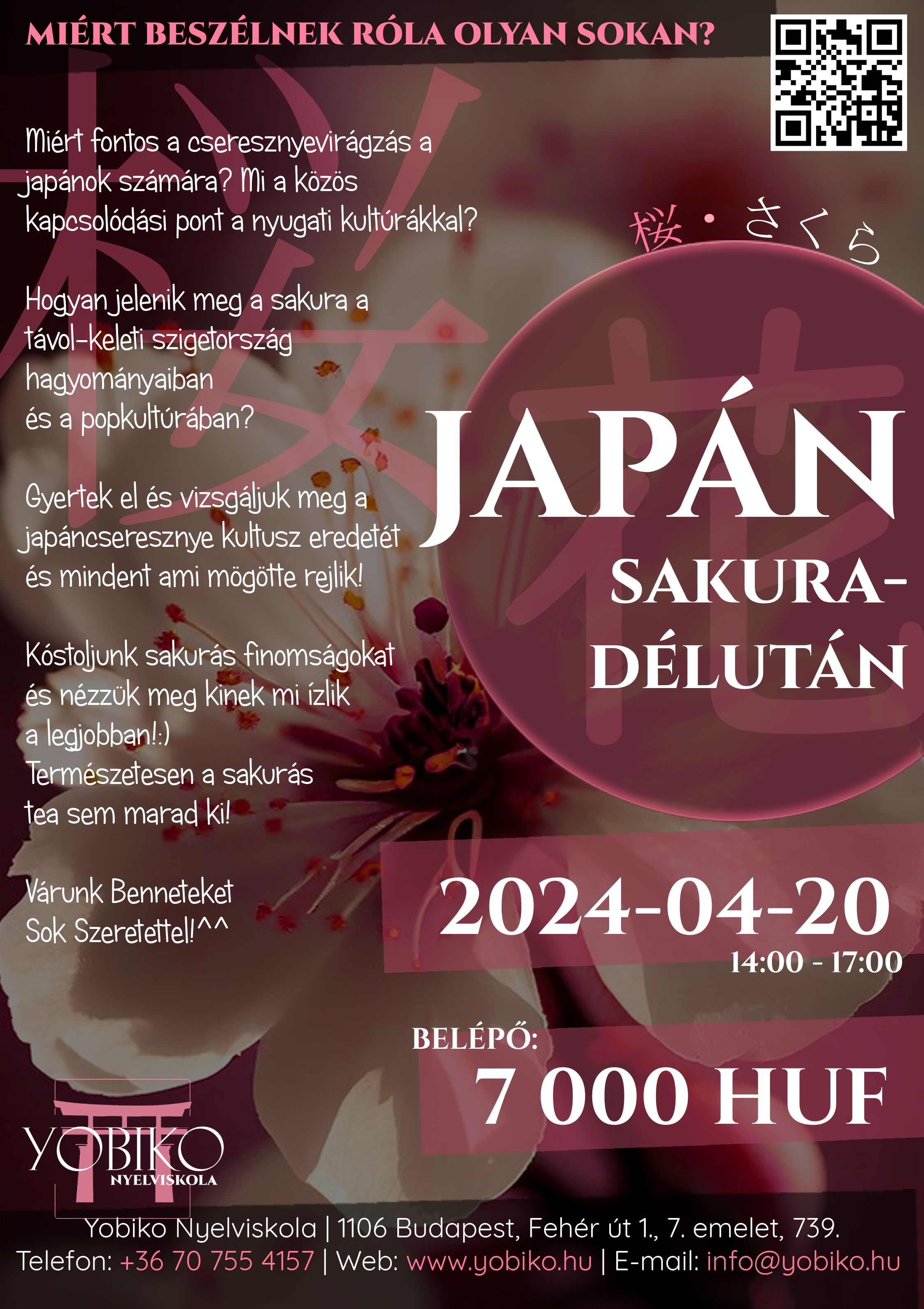 Sakura Délután – A japáncseresznye 桜・さくら – Miért beszélnek róla olyan sokan? (2024. április 20.)