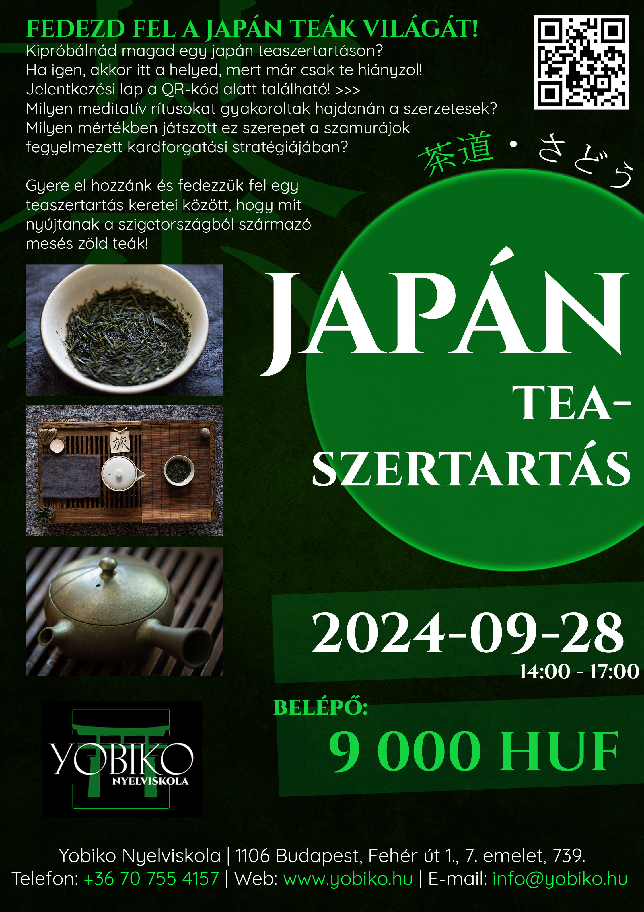 Teaszertartás – A japán zöld teák világa (2024. szeptember 28.)